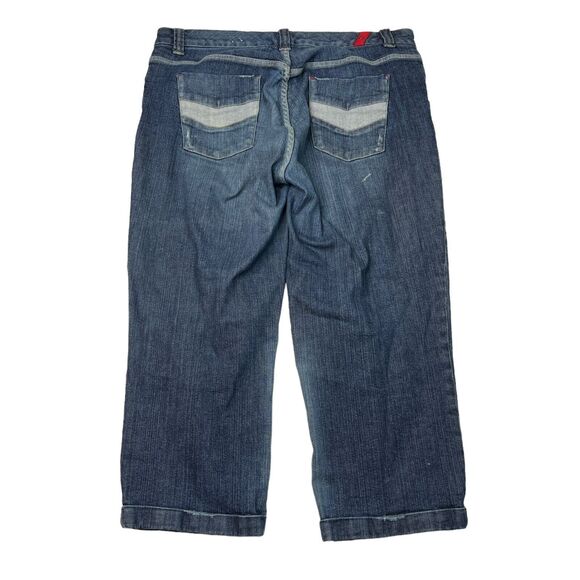 Tommy Hilfiger Mid Rise Capri Jeans Cropped Stretch Denim Blue Womens 16 - Picture 2 of 9